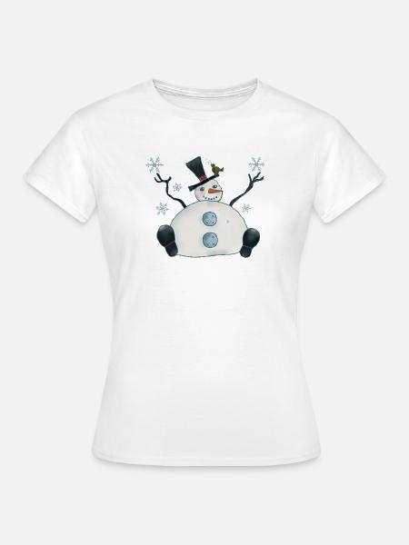 Dicker Schneemann - Frauen T-Shirt - Weiß