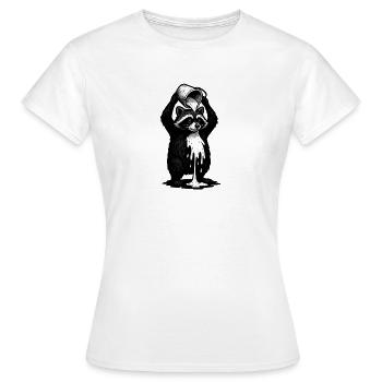 raton laveur avec seau de peinture - T-shirt Femme - blanc - Devant - AI Model Female 172 dark (172cm)