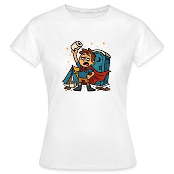 Papier toilette Festival Toilet Hero WC Lutte quotidienne - T-shirt Femme - blanc - Devant - AI Model Female 172 dark (172cm)