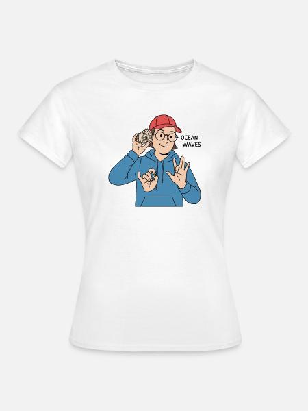 Gebärdensprache Ocean Waves - Frauen T-Shirt - Weiß