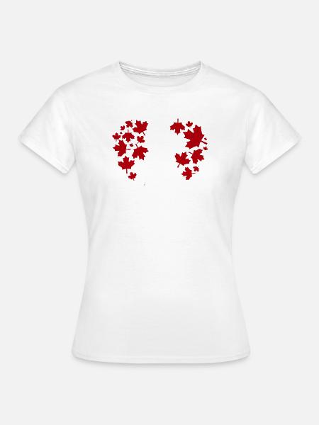 Ahornblatt Herzmuster - Frauen T-Shirt - Weiß