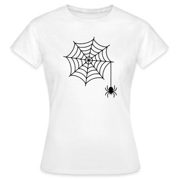 Toile d’araignée avec silhouette d’araignée - T-shirt Femme - blanc - Devant - AI Model Female 172 dark (172cm)