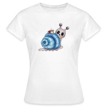 schneckenhaus blau - Frauen T-Shirt - Weiß - Vorne - AI Model Female 172 dark (172cm)