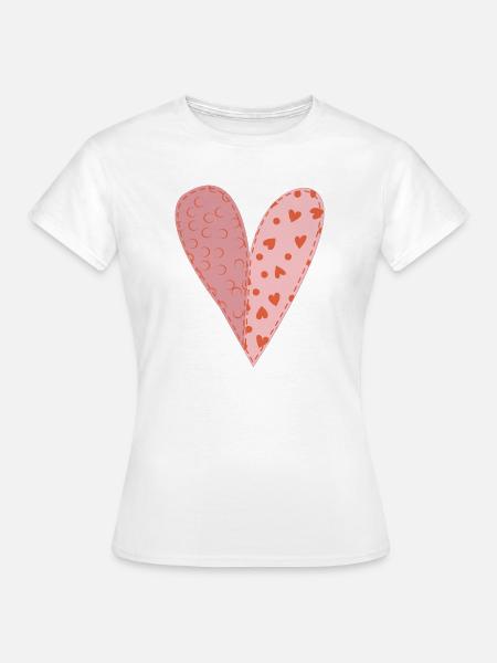 Patchwork Herz Nr. 9 - Frauen T-Shirt - Weiß