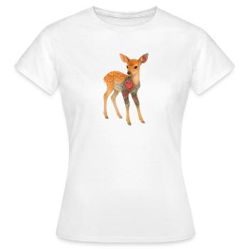 Yakuza Fawn – Unschuld mit Tinte - Frauen T-Shirt - Weiß - Vorne - AI Model Female 172 dark (172cm)