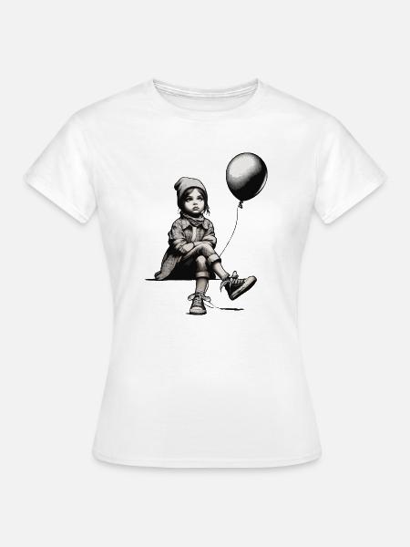 Mädchen mit Luftballon - Frauen T-Shirt - Weiß