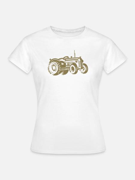 Traktor Silhouette Bauer Landwirtschaft - Frauen T-Shirt - Weiß