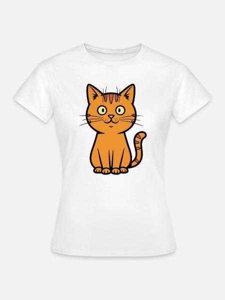 Verspielte Katzenillustration für Kinder - Frauen T-Shirt - Weiß