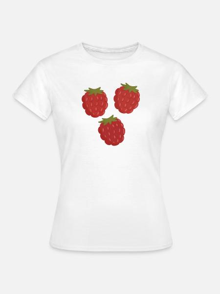Lebendiges Himbeerfruchtmuster - Frauen T-Shirt - Weiß
