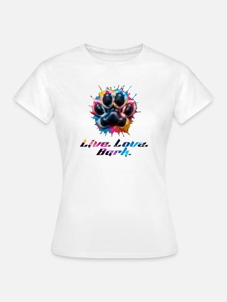 Bunte Pfote mit Emotionen - Frauen T-Shirt - Weiß
