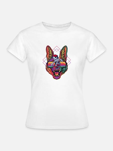 Pharaonische Neon-Katze - Frauen T-Shirt - Weiß