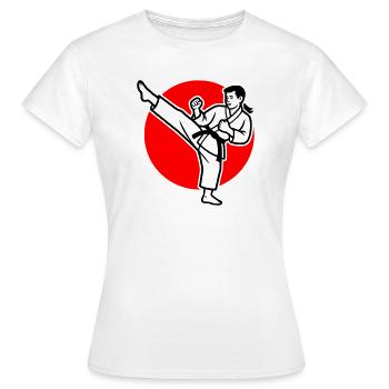 Karaté Mae-Geri - T-shirt Femme - blanc - Devant - AI Model Female 172 dark (172cm)