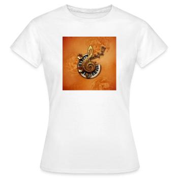 Style musical abstrait avec des fleurs - T-shirt Femme - blanc - Devant - AI Model Female 172 dark (172cm)