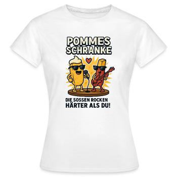 Frites, armoires, sauces, rock plus fort que vous - T-shirt Femme - blanc - Devant - AI Model Female 172 dark (172cm)