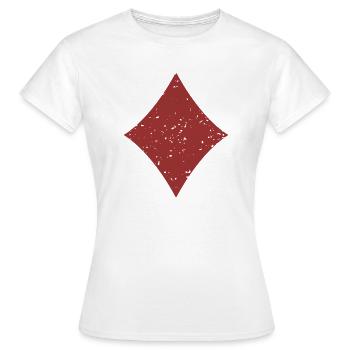 Kartenanzug Diamanten Symbol Grunge Textur - Frauen T-Shirt - Weiß - Vorne - AI Model Female 172 dark (172cm)