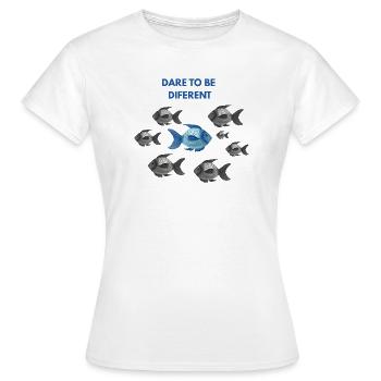 Dare to be different blue - Women's T-Shirt - white - Front - AI Model Female 172 dark (172cm)