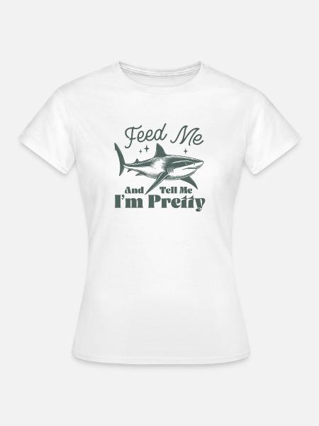 Hai-Schutz-Design mit Meeresmotiv - Frauen T-Shirt - Weiß
