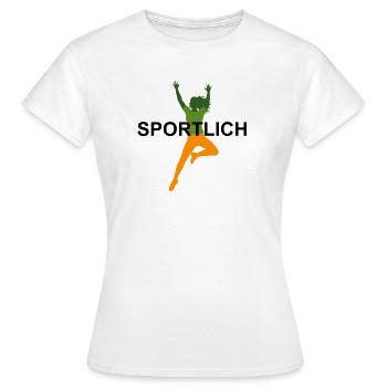 Sportlich - Frauen T-Shirt - Weiß - Vorne - AI Model Female 172 dark (172cm)