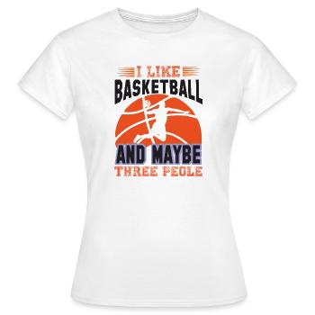 J’aime le basket-ball et peut-être trois personnes - T-shirt Femme - blanc - Devant - AI Model Female 172 dark (172cm)
