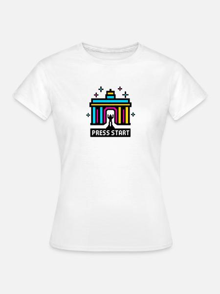 Press Start Berlin - Frauen T-Shirt - Weiß