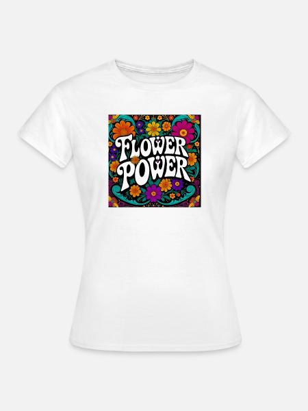 Florales Power-Design - Frauen T-Shirt - Weiß
