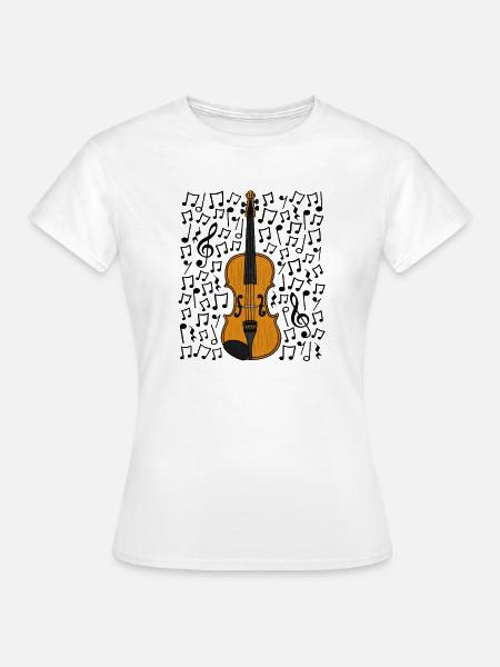 Geige Musiknoten Geiger Streicher Musiker - Frauen T-Shirt - Weiß