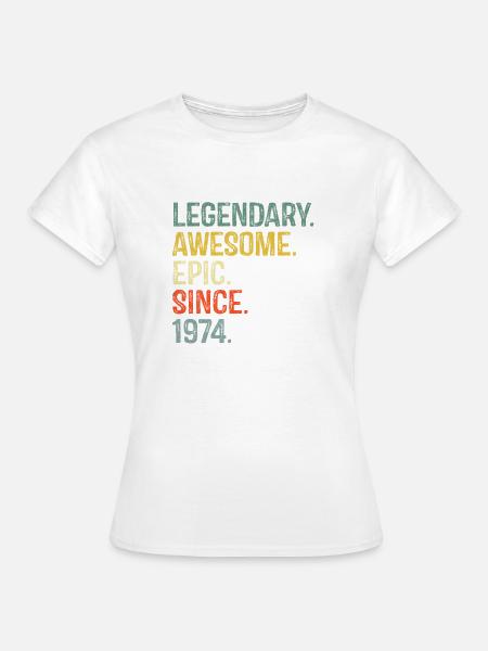 1974 Nostalgisches episches Typografie-Design - Frauen T-Shirt - Weiß