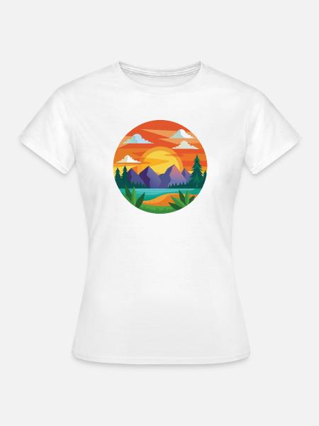 Bunte Berge - Frauen T-Shirt - Weiß