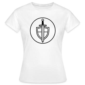 Épée et bouclier - T-shirt Femme - blanc - Devant - AI Model Female 172 dark (172cm)