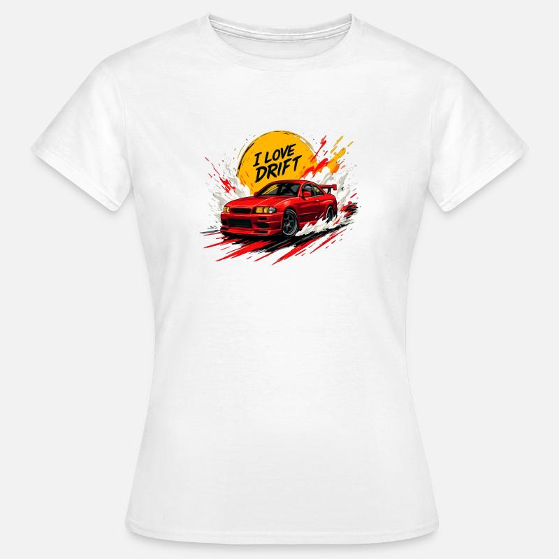Red Drift Car Splash Artwork - Women's T-Shirt - white