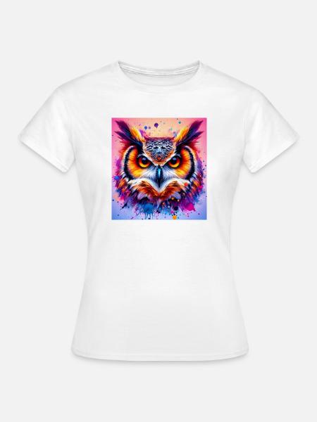 Eule - Frauen T-Shirt - Weiß