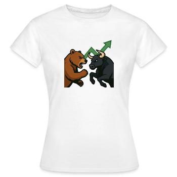 Bären und Bullen Kampf Chart - Frauen T-Shirt - Weiß - Vorne - AI Model Female 172 dark (172cm)