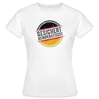 Démocrate assuré - T-shirt Femme - blanc - Devant - AI Model Female 172 dark (172cm)