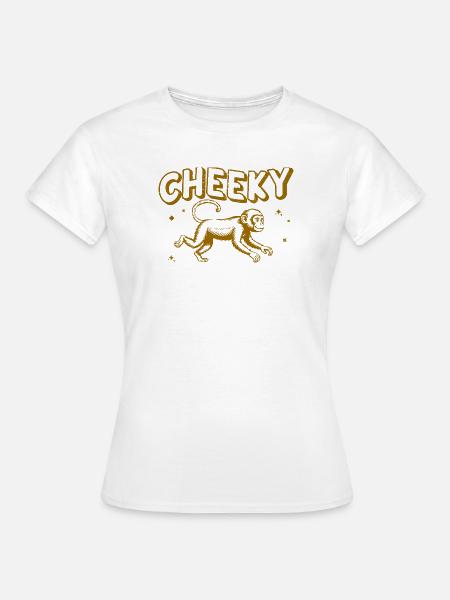 Verspielte freche Affe Illustration - Frauen T-Shirt - Weiß