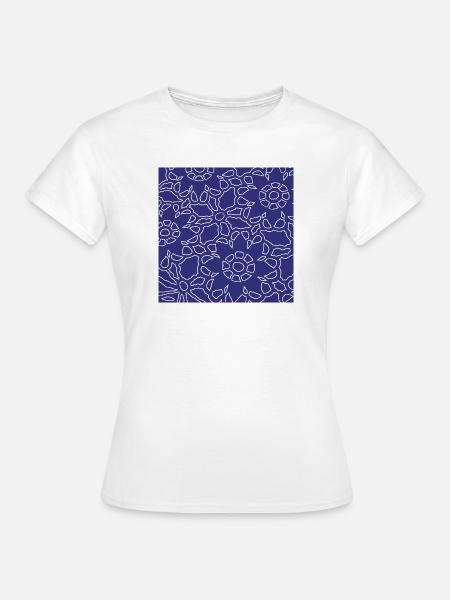 Lineares geometrisches Weihnachtsmuster - Frauen T-Shirt - Weiß