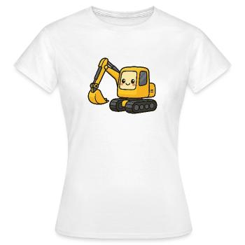 Excavatrice mignonne aux yeux écarquillés - T-shirt Femme - blanc - Devant - AI Model Female 172 dark (172cm)