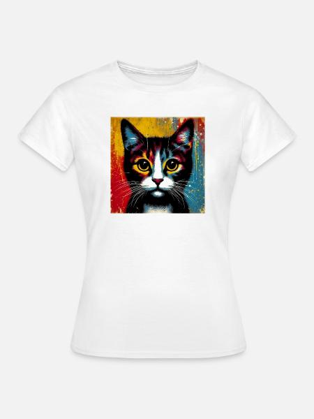 Katze - Frauen T-Shirt - Weiß