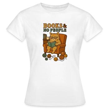 Katzenleser im gemütlichen Sessel - Frauen T-Shirt - Weiß - Vorne - AI Model Female 172 dark (172cm)