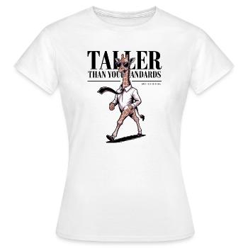 Girafe plus grande que tes standards - T-shirt Femme - blanc - Devant - AI Model Female 172 dark (172cm)