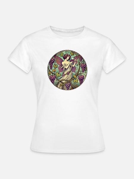 Verzaubertes Feen-Traubengarten-Design - Frauen T-Shirt - Weiß
