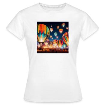 Montgolfières Colorées Nocturnes - T-shirt Femme - blanc - Devant - AI Model Female 172 dark (172cm)