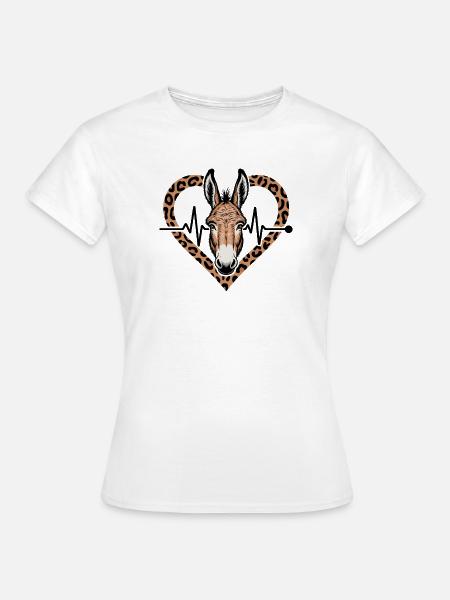 Esel Herz - Frauen T-Shirt - Weiß