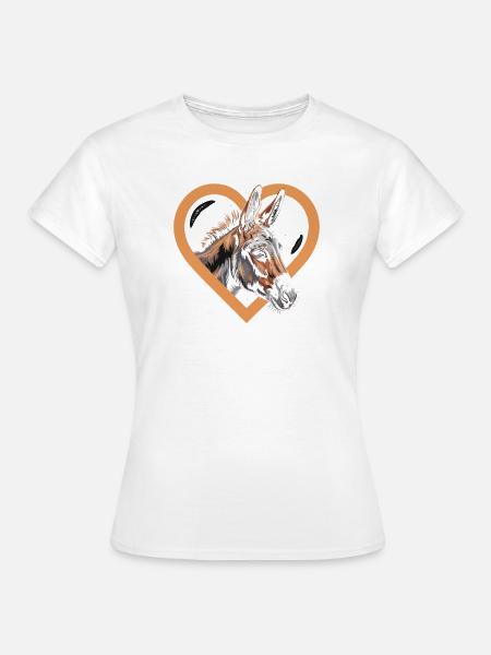 Esel Herz Design - Frauen T-Shirt - Weiß
