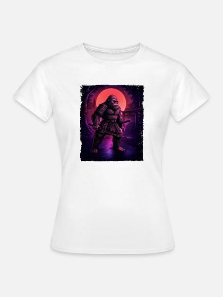 Samurai Bigfoot Kryptid Sasquatch Yeti Jäger - Frauen T-Shirt - Weiß