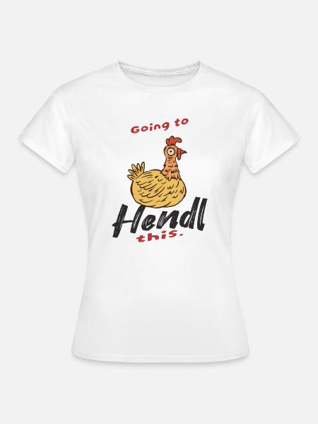 Verspieltes Huhn mit Humor - Frauen T-Shirt - Weiß