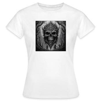 Dunkler Wald Schädel Schattenkunst - Frauen T-Shirt - Weiß - Vorne - AI Model Female 172 dark (172cm)