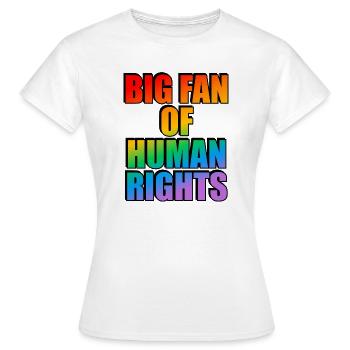T-shirt arc-en-ciel pour la célébration des droits de l'homme - T-shirt Femme - blanc - Devant - AI Model Female 172 dark (172cm)