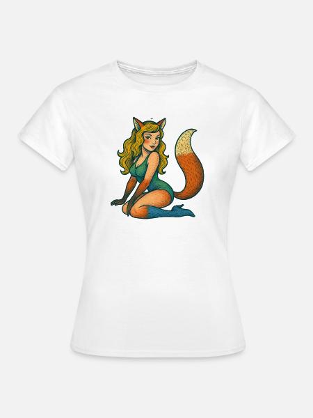 Foxy Zauberin Illustration - Frauen T-Shirt - Weiß