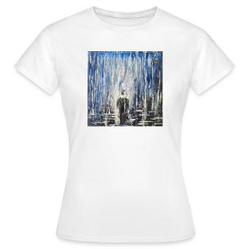 Paysage urbain abstrait avec atmosphère de nuit pluvieuse - T-shirt Femme - blanc - Devant - AI Model Female 172 dark (172cm)