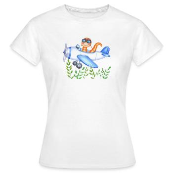 Un pilote de ver de terre sauve le monde - T-shirt Femme - blanc - Devant - AI Model Female 172 dark (172cm)